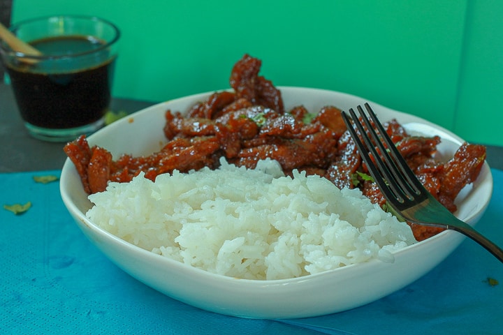 vegan Hawaiian teriyaki chicken 