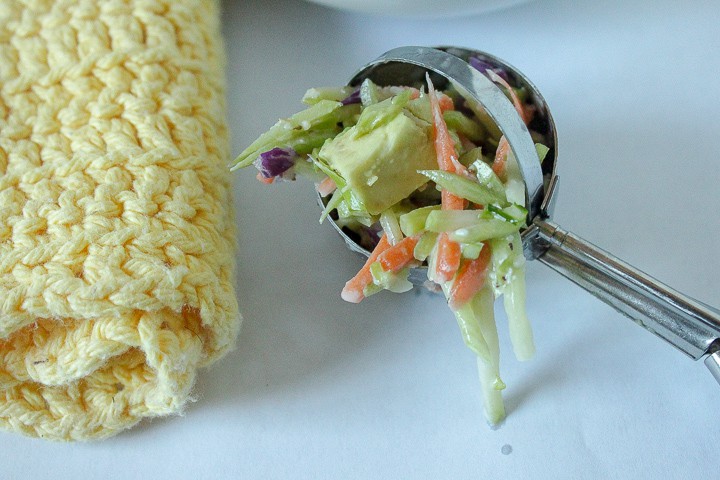 vegan broccoli slaw scoop