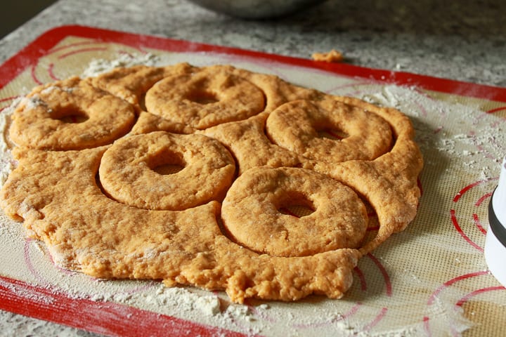 uncooked vegan pumpkin donuts