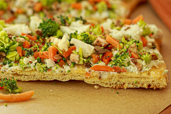 Easy Vegan Vegetable Ranch Pizza - Courtney's Homestead