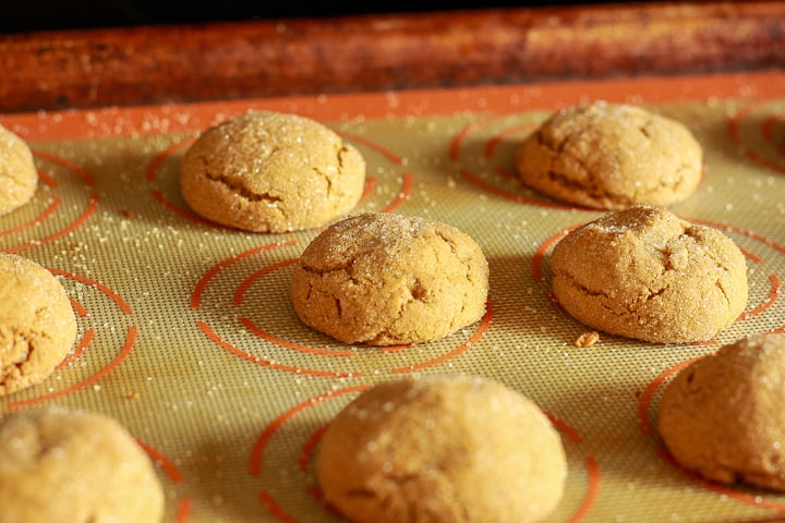 vegan ginger cookies baked