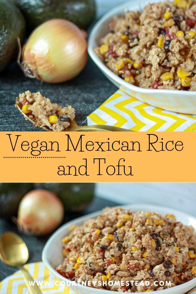 vegan Mexican rice and tofu