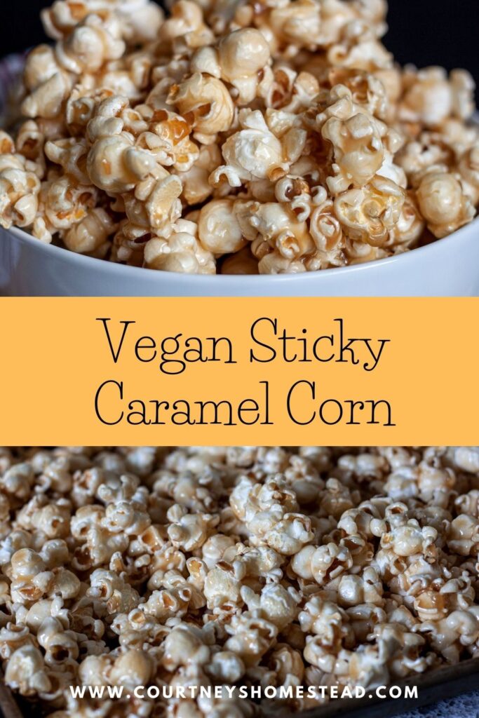 vegan sticky caramel corn
