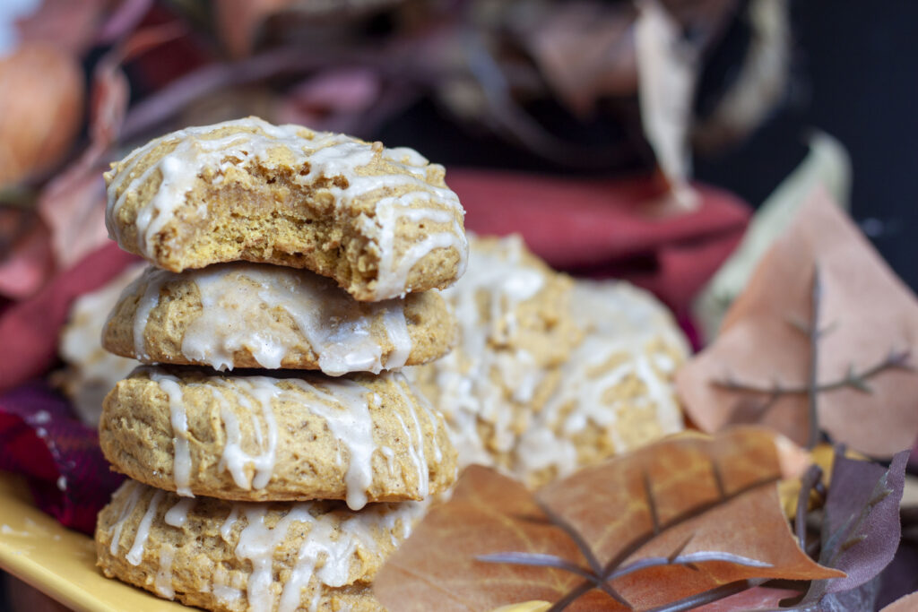 stacked vegan pumpkin cookies