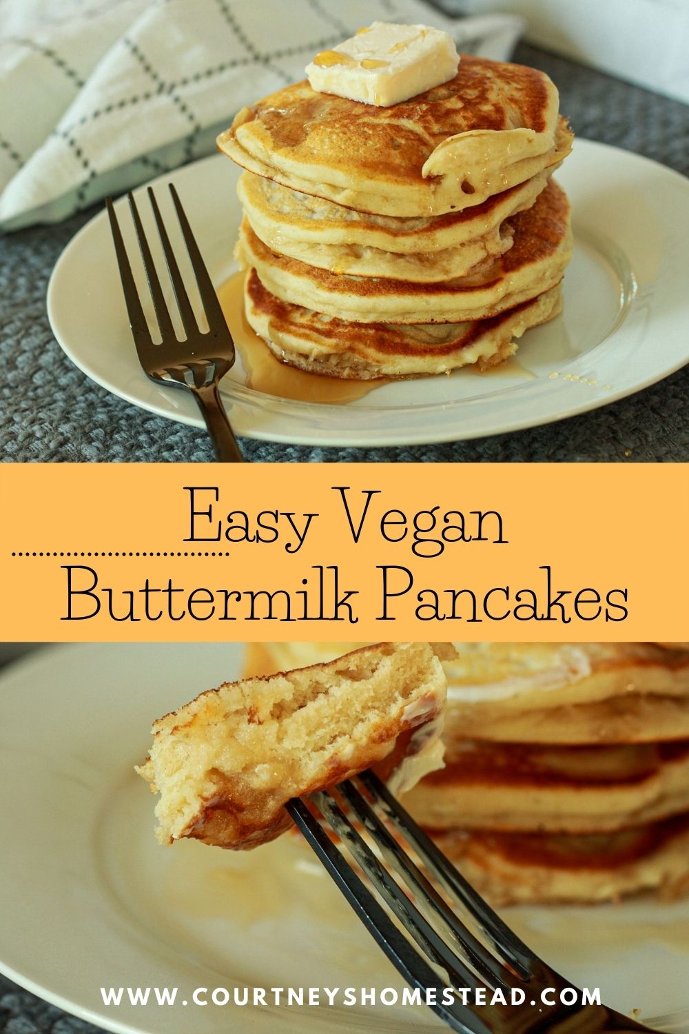 Simple Vegan Buttermilk Pancakes Courtney's Homestead