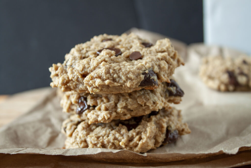 healthy vegan breakfast cookies stacked