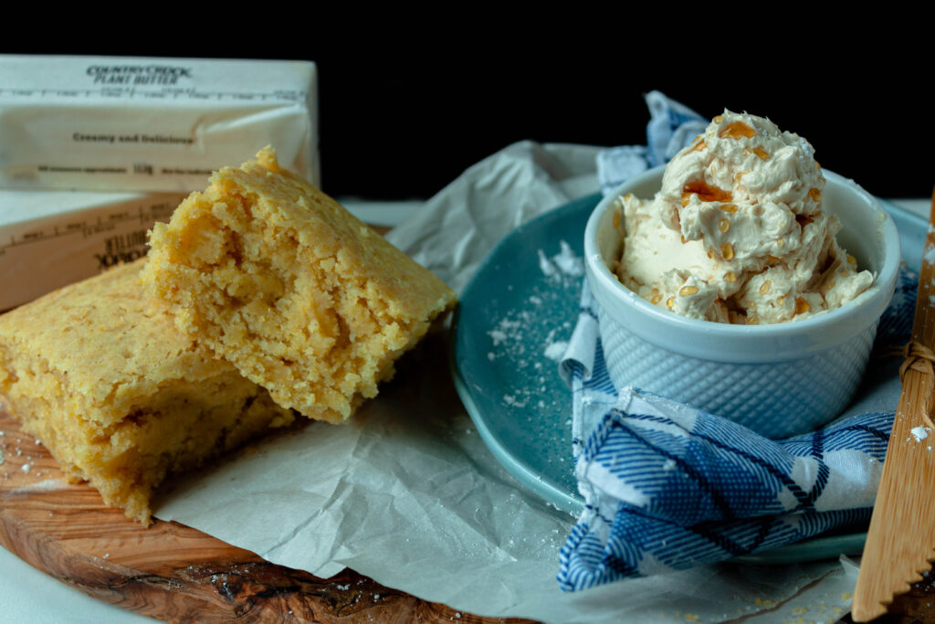 vegan maple butter with cornbread