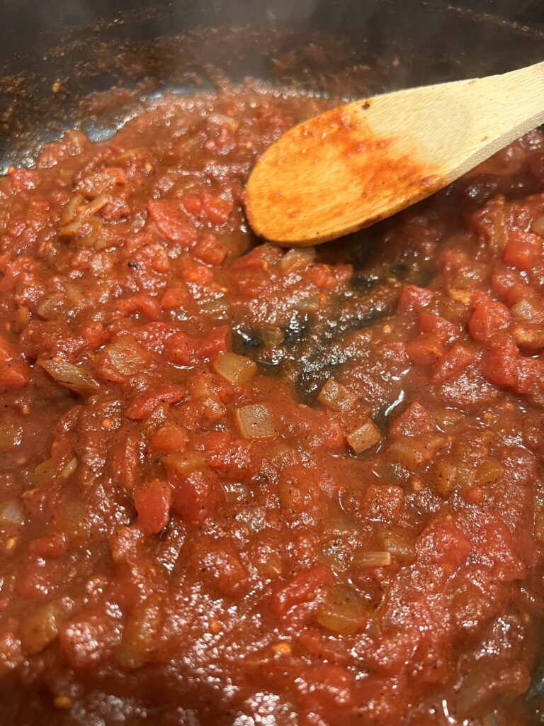 Add the tomato sauce