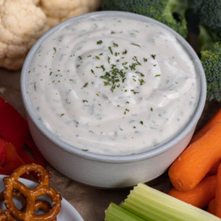 Vegan ranch dressing with vegetables