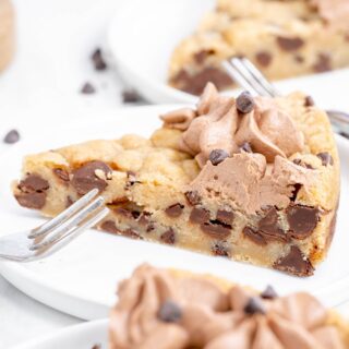 vegan cookie cake slice